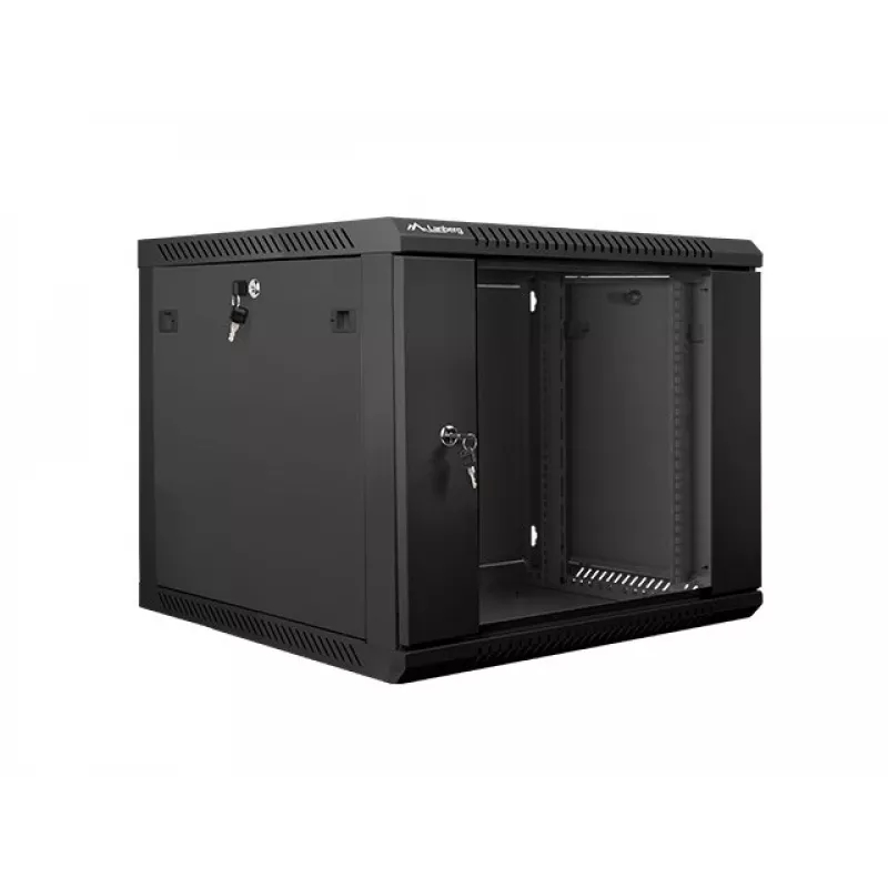 Seinale paigaldatav kapp LANBERG 9U 19 tolli WF01-6609-10B, 600×600×507 mm, 60 kg, IP20, must
