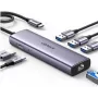 Ugreen 15598 USB 3.2 Gen 1 USB-C jaotur HDMI RJ-45 USB 3.0 Hõbedane