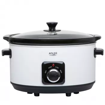 Adler AD 6413r aeglane pliit, 5,8L, Valge Adler