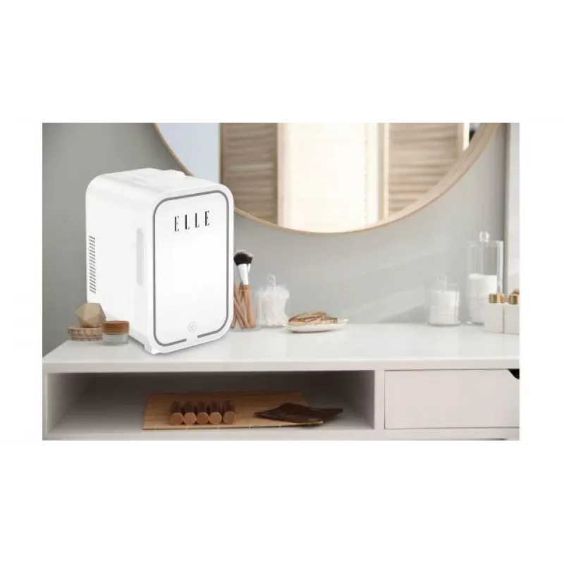 Minikülmik LED-meigipeegliga Elle ESDAFX08WHEU 8 L valge