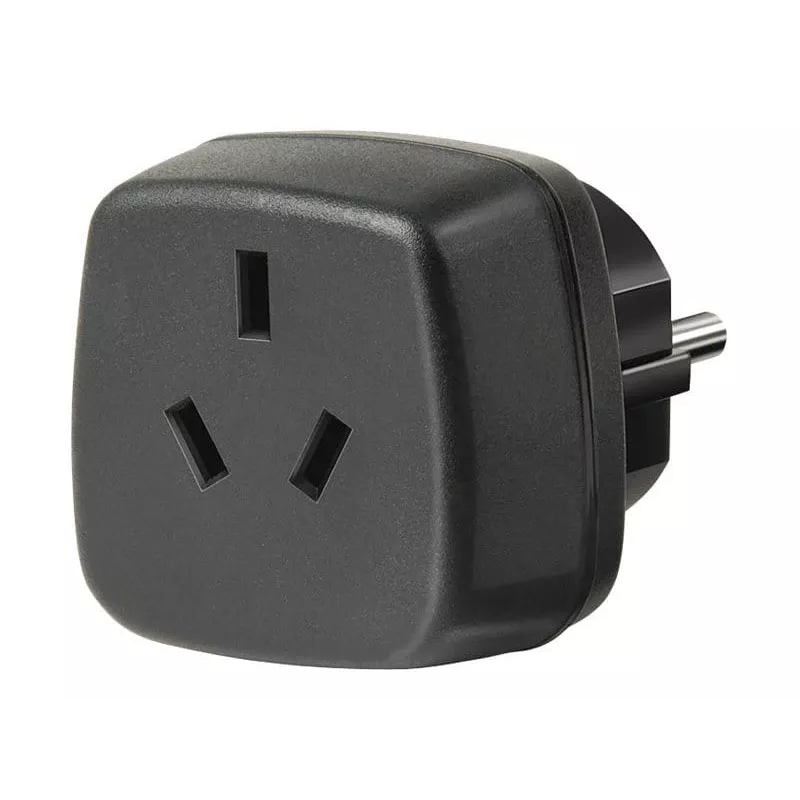 Reisiadapter AUS/CN > Maandatud pistik, pistikupesa adapter must
