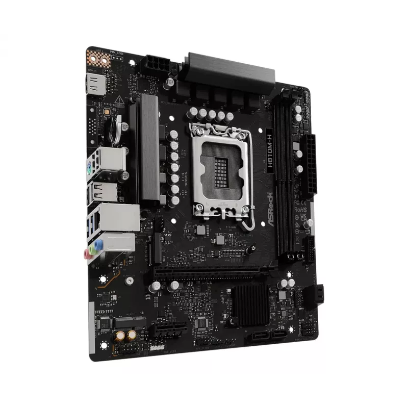 Micro ATX emaplaat ASRock H810M-H — Intel H810, LGA 1851 (Socket V1), 2x DIMM DDR5, kuni 128 GB, M.2 ja SATA III