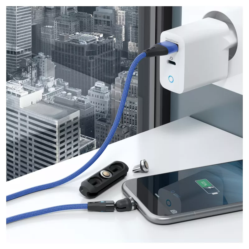 USB-kaabel RealPower MagneticCharge3 2m USB A sinine