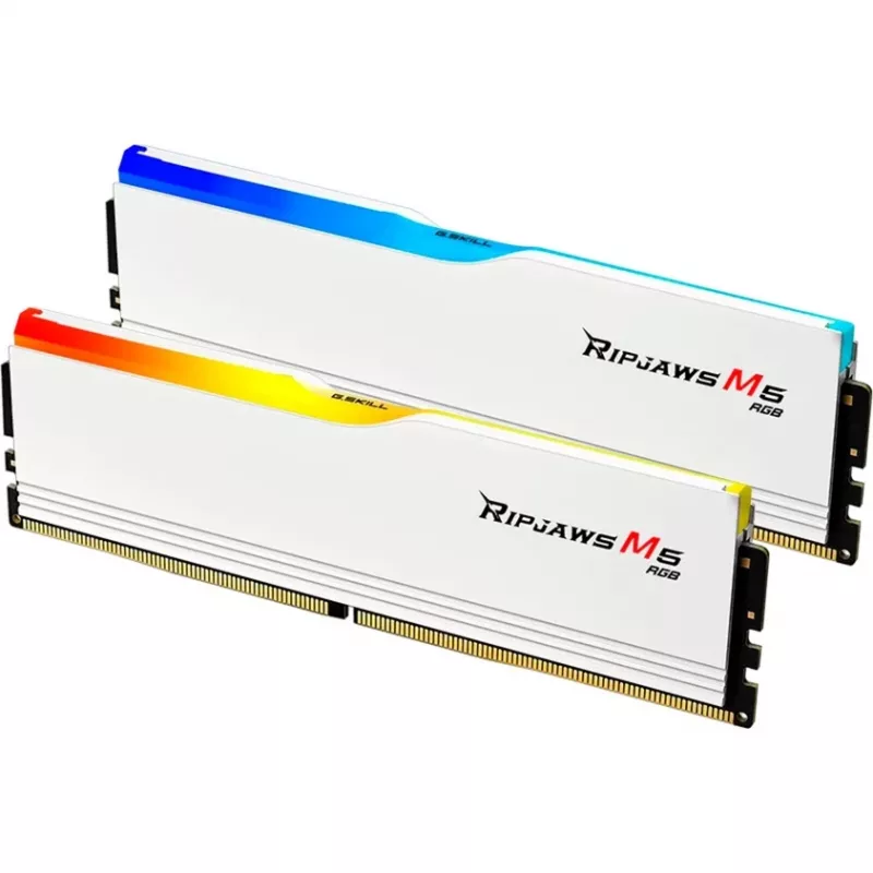 DIMM 64 GB DDR5-5200 (2x 32 GB) Dual-Kit, mälu valge, F5-5200J4040A32GX2-RM5RW, Ripjaws M5 RGB, INTEL XMP