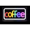 Neoon-LED-silt ActiveJet AJE-NEON COFFEE, mitmevärviline, USB 5V, pinnapaigaldus, AS-plastist raam