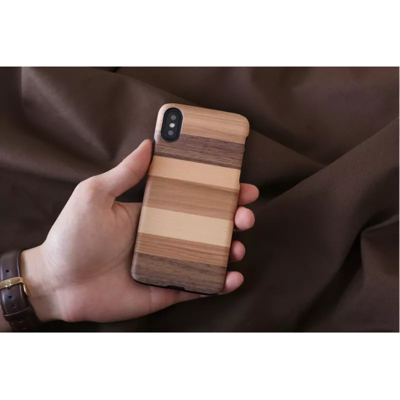 Nutitelefoni ümbris man and wood iPhone X/XS jaoks — must kaitseümbris