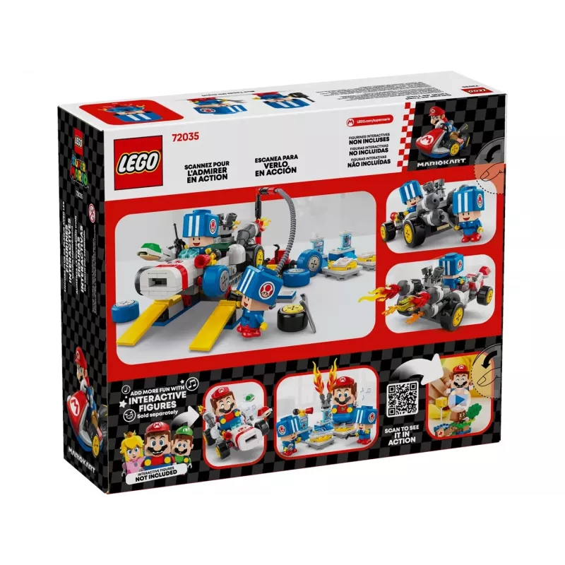 Konstruktsioonimänguasi LEGO komplekt 72035 Super Mario Mario Kart Toadi töökoda, interaktiivsed tasemed ja figuurid