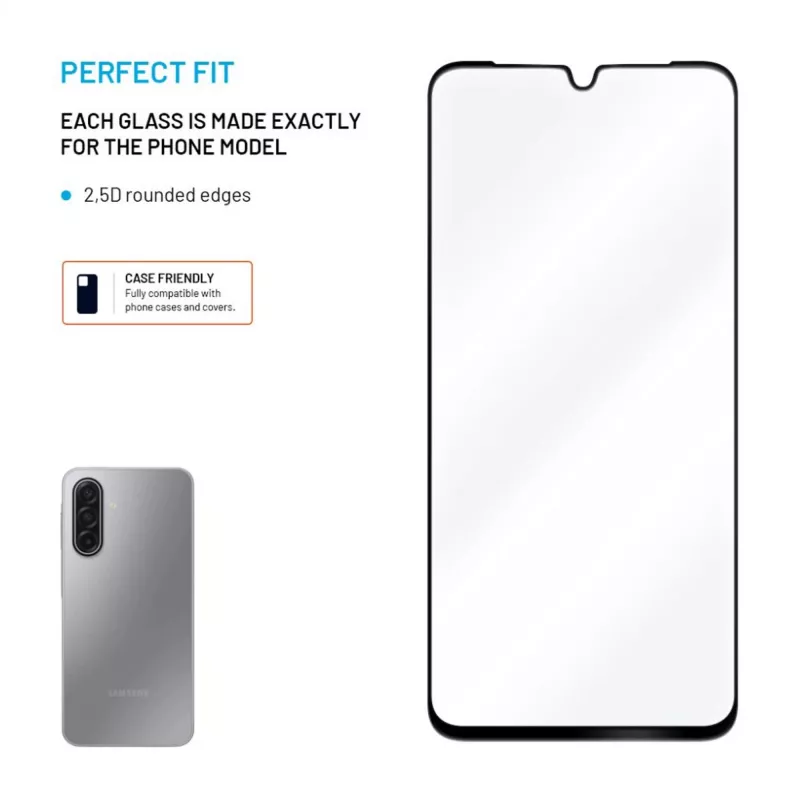 Karastatud klaasist täiskattega ekraanikaitse Samsung Galaxy A17 (4G/5G) jaoks, FIXED