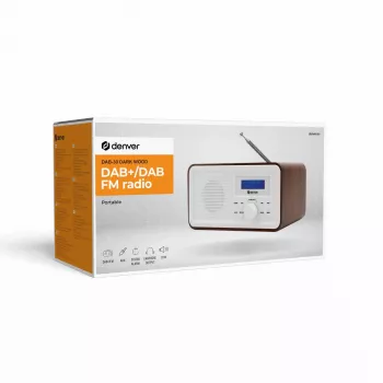 Raadio DENVER DAB-30DW DAB/FM lauaraadio tume puidust viimistlusega