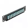 Fiiberoptiline patch-paneel DeLOCK 10 tolli 12 porti LC Quad akva must 1U