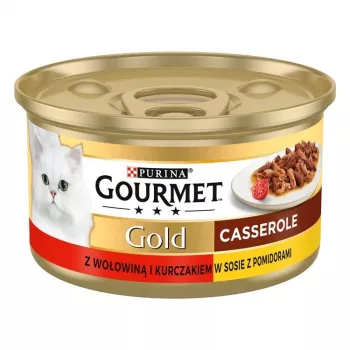 Märg kassitoit Gourmet (Purina) Gold 85 g — täiskasvanud, veiseliha ja kana