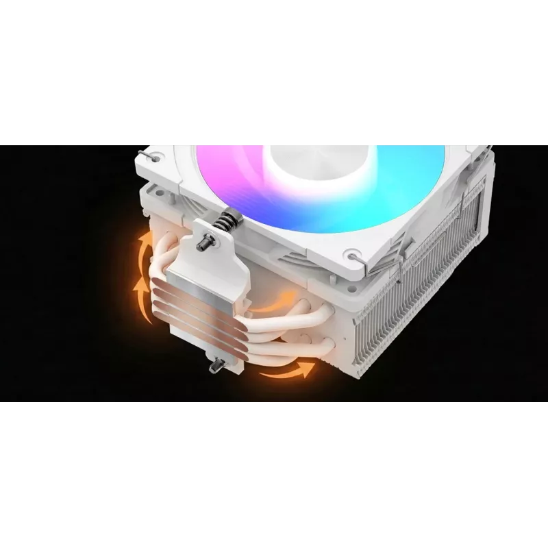 CPU õhkjahuti MODECOM Volcano 0C T721 ARGB 120 valge, ühe torniga, 120 mm ventilaator