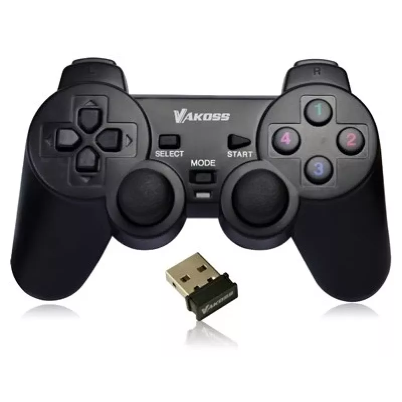 Mängupult VAKOSS GP-3925BK Must juhtmevaba RF analoog/digitaalne PC-le ja PlayStation 3-le, 12 nuppu, 2,4 GHz, nanovastuvõtja