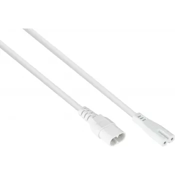 kabelmeister Euro-pikendusjuhe C8 (sirge) pistikupessa C7 / Euro 8 (sirge), valge, 0,75mm², 2m (SK0870-W020)