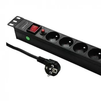 Qoltec 53996 Toitejaotur riiulile 19 inch | 1U | 16A | PDU | 8xFRENCH | 2m