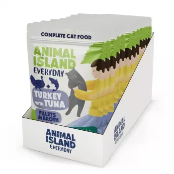 ANIMAL ISLAND kassi toidupakk kalkuni ja tuunikalaga 12x85g