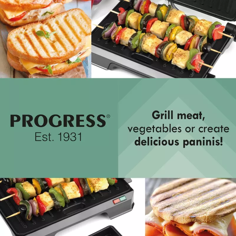 Elektriline 2-ühes tervisegrill Progress EK5854PVDE mittenakkuvate plaatide ja reguleeritava temperatuuriga