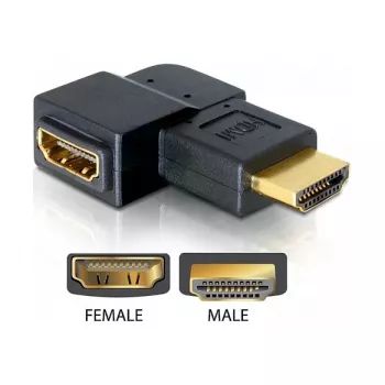 Adapter HDMI isane HDMI emasele 90° paremale DeLOCK 65076