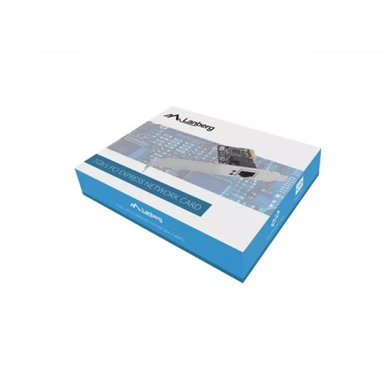 Sisemine Ethernet võrgukaart LANBERG PCE-1GB-201, PCI Express, 1× RJ-45 Gigabit (1000 Mbit/s), must