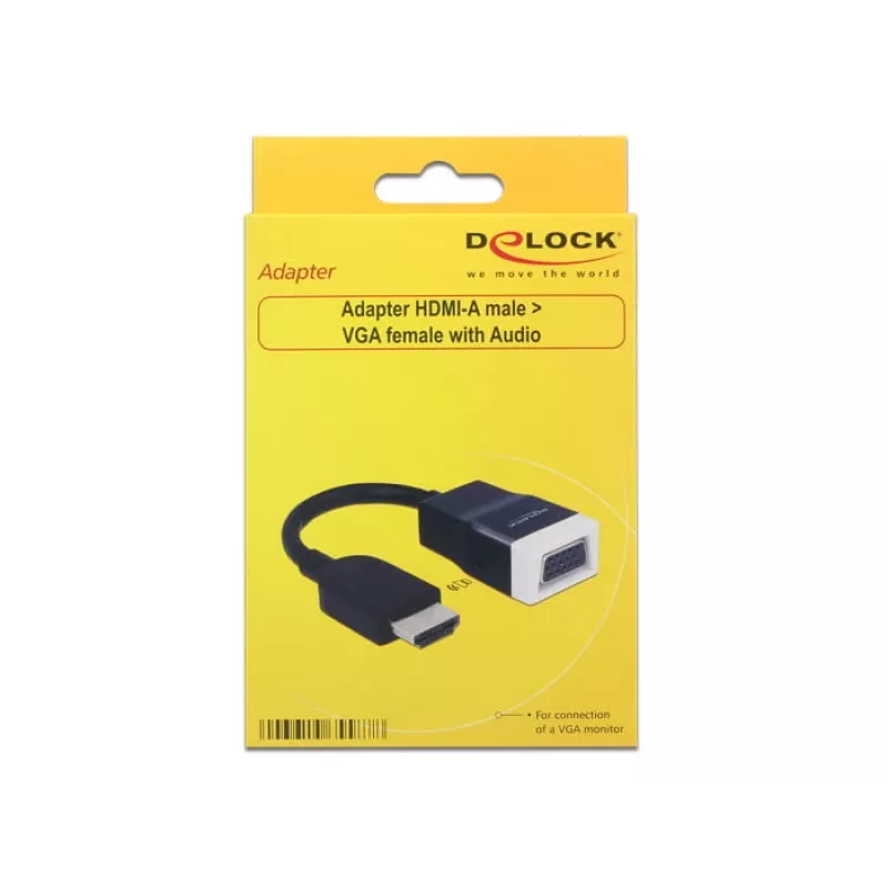 Video kaabli adapter HDMI Type A VGA D-Sub + 3,5 mm DeLOCK 65587