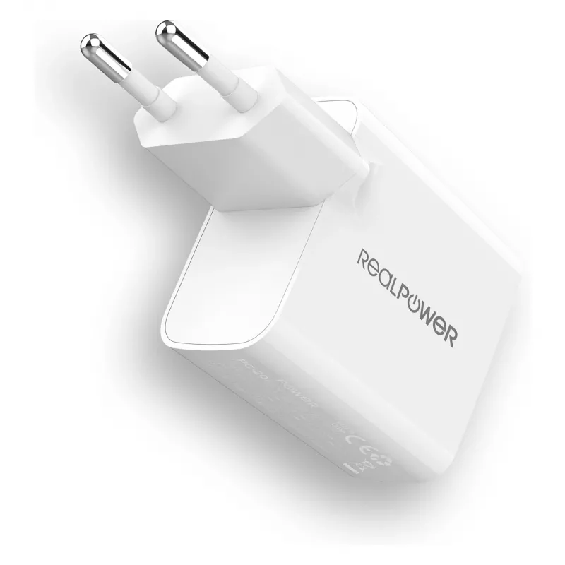 Laadija RealPower PC-20 Nutitelefon Tahvelarvuti Valge