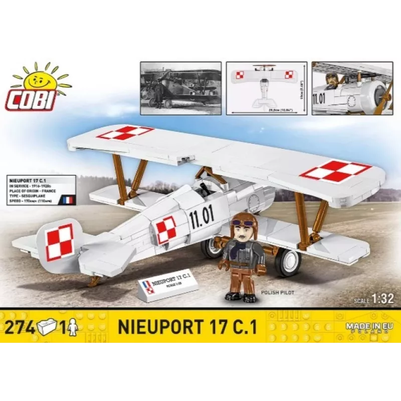 Cobi klotsikomplekt Nieuport 17 C.1 274-osaline mudelikomplekt