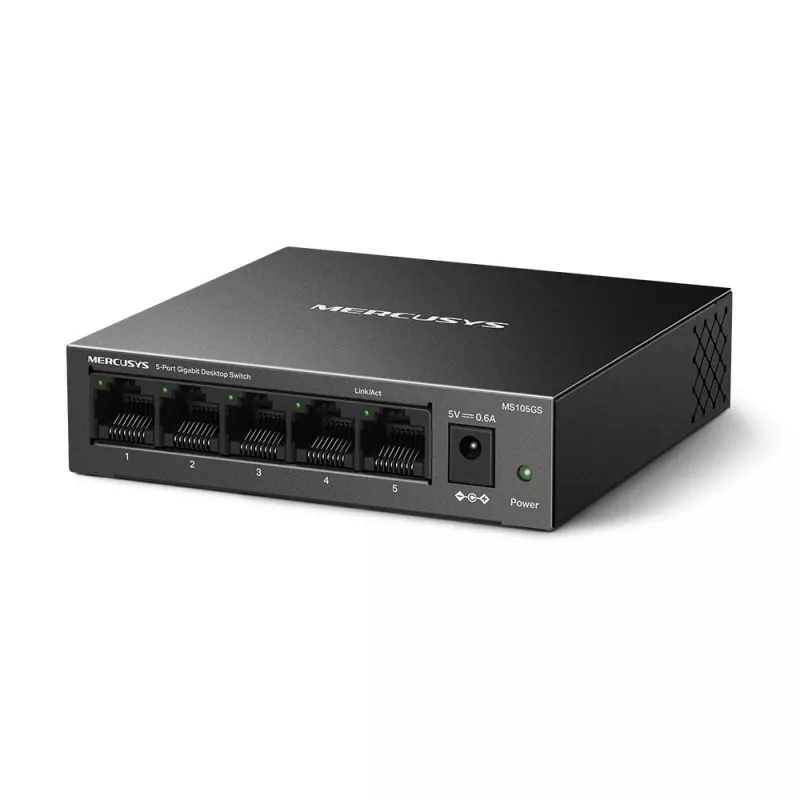 Mercusys MS105GS - laua-switch, 5 Gigabit-porti, must