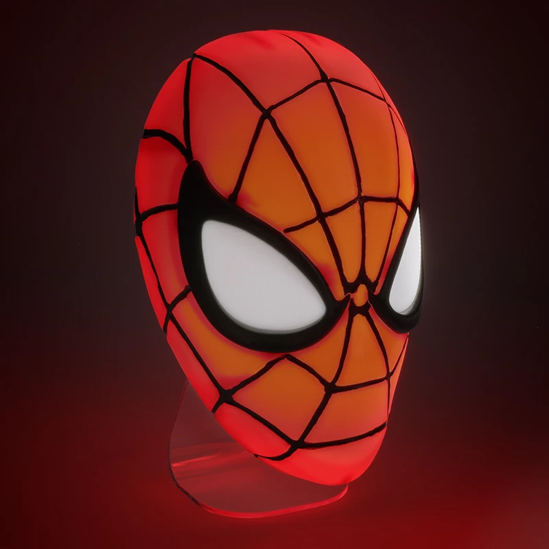 Lauavalgusti Paladone Spiderman Mask Light — Ämblikmehe maski kujundusega temaatiline LED-lamp, USB-toitega, kompaktne voodilamp