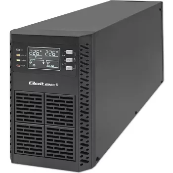 Qoltec 52281 katkematu toiteallikas (UPS) topeltmuundusega (Online) 2 kVA 2000 W 3 pistikupesaga