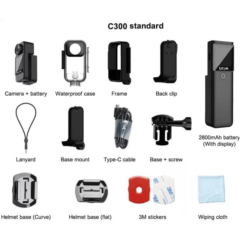 Action camera SJCam C300 4K 30fps, compact waterproof design