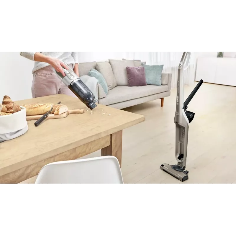 Bosch BBH3ALL23, 2-in-1 pulkpuhasti, Tolmukotita, Šampanja, Metallik, 0,4 L, Kuiv, Aku