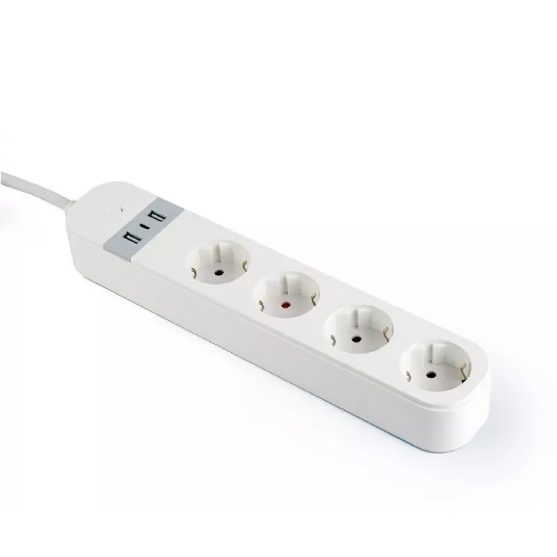 Nutikas pistikupesa Gembird TSL-PS-S4U-01-W 4 vahelduvvoolupesa 3880 W Valge