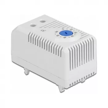 Termostaat DELOCK 66823, plastkorpus IP20, 30 W, 250 V, 10 A, 43×60×33 mm, sinine/hall
