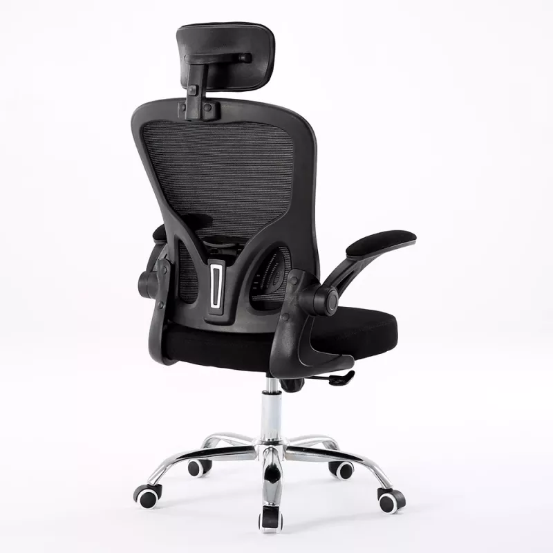Kontoritool top e shop DORY CZERŃ — polsterdatud iste, võrgust seljatugi, 650×620 mm, kõrgus kuni 122 cm