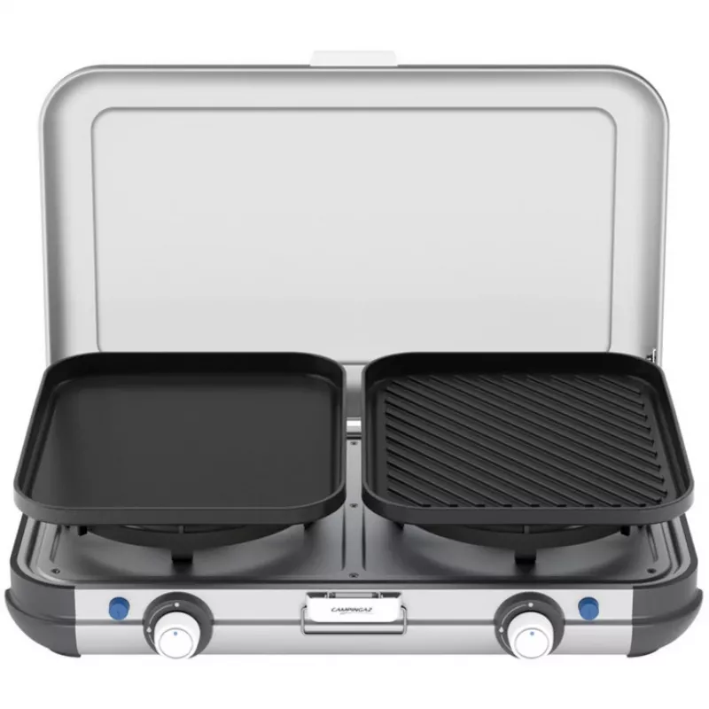 Kaasaskantav grillpliit Campingaz 2213311 — 2 tsooni, 5,4 kg, 490×350 mm, must/hall/hõbedane