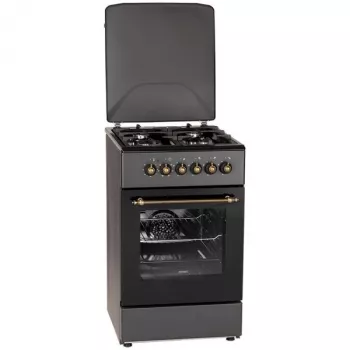 Gaasi/elektripliit MPM MPM-56-KRM-13, 4 keedutsooni, elektriahi 58 L, mehaanilised nupud, must
