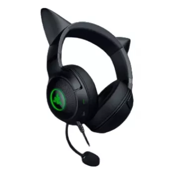 Kraken Kitty V2 - Must, mängupeakomplekt, kassikõrvad, voogreaktiivne valgustus, HyperClear kardioidmikrofon, 40 mm TriForce draiverid, kõrvaklappidesse ehitatud mikrofon, Razer Chroma RGB (kõrvad ja kõrvaklapid), ruumiline heli: saadaval ainult Windows 1
