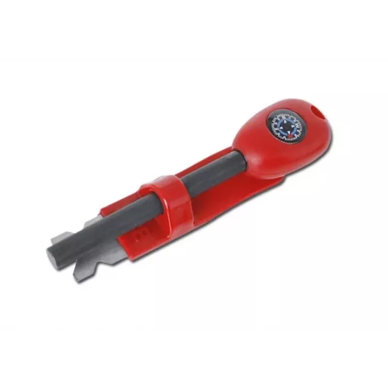 Ellujäämiskompass BCB CN340 — kompaktne helendava sihverplaadiga kompass, plastist käepide, 110 mm, 47 g, punane