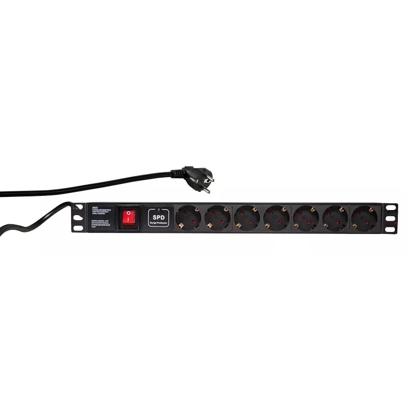 Liigpingekaitse LogiLink PDU7C01 Must 7 vahelduvvoolupistikut 230 V 2 m