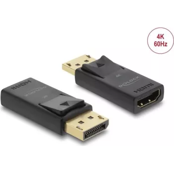 DELOCK Active DisplayPort 1.2 HDMI-adapter 4K HDR, ühes tükis USB-toitega kaabel