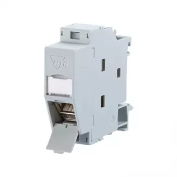 Metz Connect REGplus IP20 C6A Module 180°M - DIN harukarp siinikinnitusega - RJ-45 - Helehall (130B117003-E)