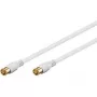 Wentronic Goobay SAT ühenduskaabel, F-Quick, 100% varjestatud, kullatud, valge, 2,5 m - F-pistik (Quick) F-pistik (Quick) (62744)