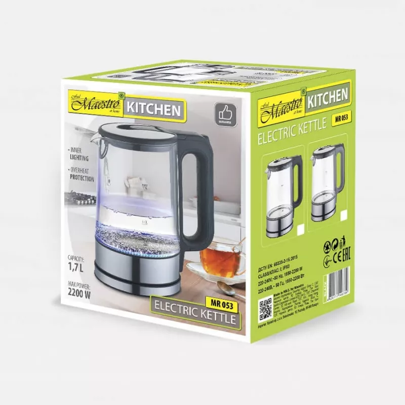 MAESTRO MR-053 elektriline veekeetja 1.7 L 2200 W (MR-053-hall) Hall