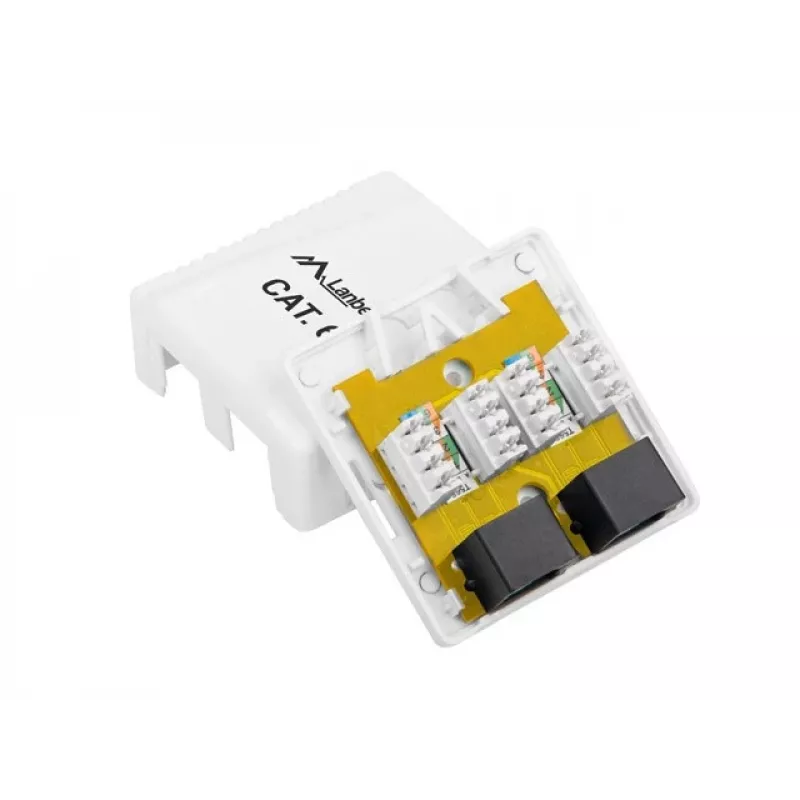 LANBERG Outlet Box RJ-45 Cat6 OU6-0002-W valge, 2 pesa, 30×54×57 mm