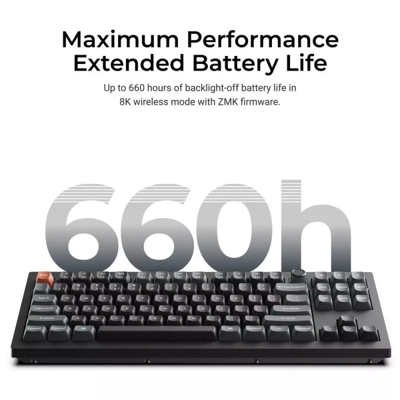 Mehaaniline klaviatuur Keychron V3 Ultra 8K — QWERTY, Bluetooth ja juhtmega, RGB, must