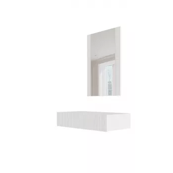Dressing table with mirror cama meble PAFOS 80×41.6×100 cm, Valge matte, MDF frame, 1 drawer