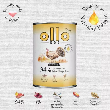 Ollo Plus Kolagen kalkun 400g koeratoit purk