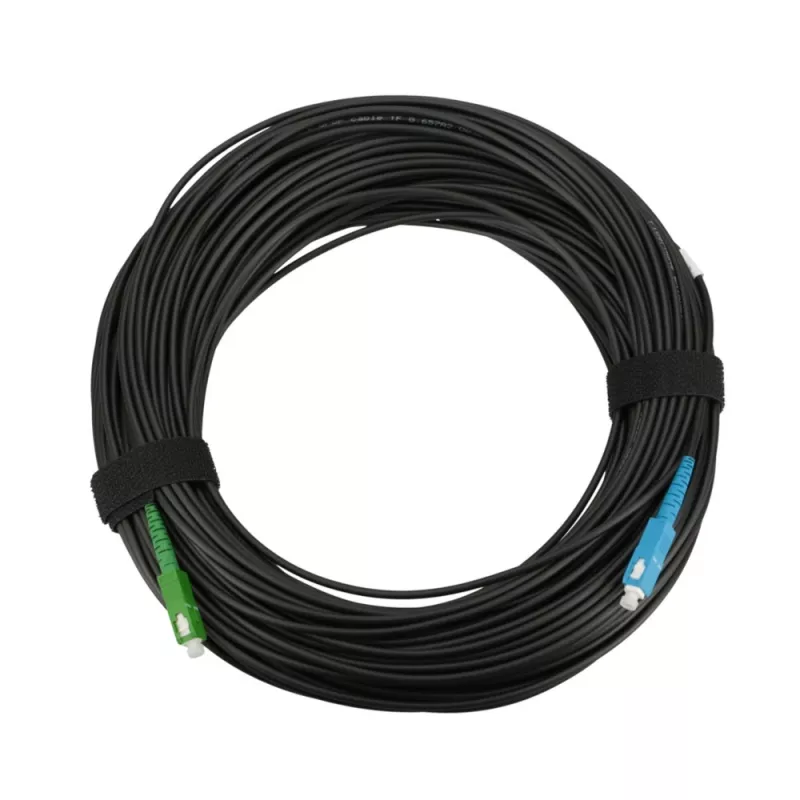 Fiiberoptiline patchcord Extralink SC/APC–SC/UPC ümmargune drop SM G.657.A2 40 m FTTH, simplex, must