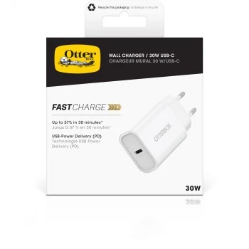 Seinalaadija OTTERBOX 30W USB-C PD Valge — 30W väljund, üks USB‑C port