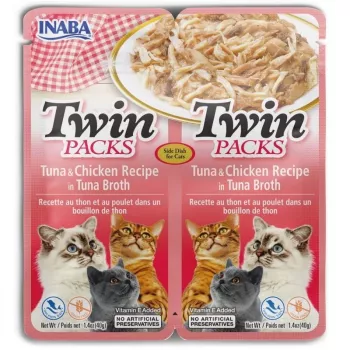 INABA CAT Twin Tuunikala kanaga puljongis – kassi maius – 2x40g